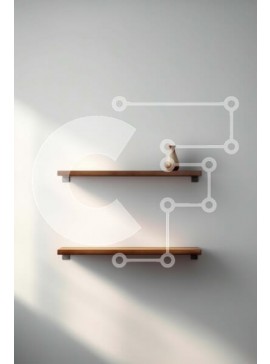 Intra Συλλεκτικό Ξύλινο Παζλ Plywood  4mm - Μινιμαλιστικός εσωτερικός σχεδιασμός: Ξύλινα ράφια και βάζο Σε Ξύλινο Κουτί - Διαστάσεις Puzzle: 10x10 cm – 25 κομμάτια