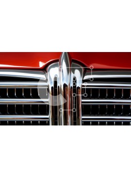 Intra Συλλεκτικό Ξύλινο Παζλ Plywood  4mm - Κομψό κόκκινο αυτοκίνητο με τόνους χρωμίου και στολίδι με κουκούλα αετού Σε Ξύλινο Κουτί - Διαστάσεις Puzzle: 10x10 cm – 25 κομμάτια