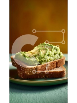 Intra Συλλεκτικό Ξύλινο Παζλ Plywood  4mm - Νόστιμο τοστ αβοκάντο με αλάτι σε ένα πράσινο πιάτο Σε Ξύλινο Κουτί - Διαστάσεις: 10x10 cm – 25 κομμάτια