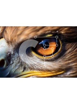 Intra Συλλεκτικό Ξύλινο Παζλ Plywood  4mm - Κοντινό πλάνο του Eagle's Eye στην άγρια ​​ζωή Σε Ξύλινο Κουτί - Διαστάσεις: 10x10 cm – 25 κομμάτια