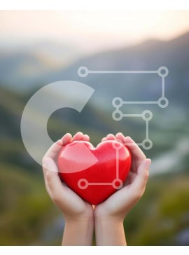 Intra Συλλεκτικό Ξύλινο Παζλ Plywood  4mm - Έννοια υποστήριξης και φιλανθρωπίας με την καρδιά στο χέρι Σε Ξύλινο Κουτί - Διαστάσεις Puzzle: 10x10 cm – 25 κομμάτια