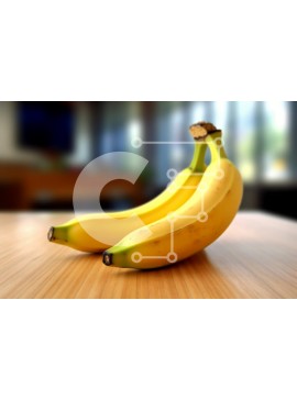 Σετ των 2 Intra Συλλεκτικό Ξύλινο Παζλ Plywood  4mm - Φρέσκες μπανάνες με όμορφη θέα στον ορίζοντα της πόλης Σε Ξύλινο Κουτί - Διαστάσεις: 10x10 cm – 25 κομμάτια