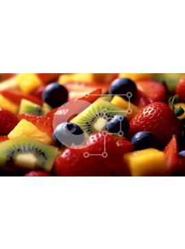 Σετ των 2 Intra Συλλεκτικό Ξύλινο Παζλ Plywood  4mm - Νόστιμο μπολ ανάμεικτων φρούτων με φρέσκες φράουλες, ακτινίδια και βατόμουρα Σε Ξύλινο Κουτί - Διαστάσεις: 10x10 cm – 25 κομμάτια