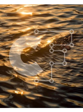 Intra Συλλεκτικό Ξύλινο Παζλ Plywood  4mm - Όμορφο ηλιοβασίλεμα πάνω από την ήρεμη θάλασσα με κυματισμούς στο νερό Σε Ξύλινο Κουτί - Διαστάσεις: 10x10 cm – 25 κομμάτια