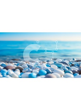 Intra Συλλεκτικό Ξύλινο Παζλ Plywood  4mm - Όμορφη παραλία με πολύχρωμα βότσαλα και καταγάλανο ουρανό Σε Ξύλινο Κουτί - Διαστάσεις: 10x10 cm – 25 κομμάτια