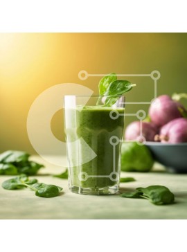 Σετ των 2 Intra Συλλεκτικό Ξύλινο Παζλ Plywood  4mm - Πράσινο Smoothie με φύλλα σπανακιού Σε Ξύλινο Κουτί - Διαστάσεις: 10x10 cm – 25 κομμάτια