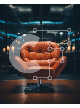 Intra Συλλεκτικό Ξύλινο Παζλ Plywood  4mm - Κομψή και μοντέρνα δερμάτινη καρέκλα σε ένα σκοτεινό δωμάτιο Σε Ξύλινο Κουτί - Διαστάσεις Puzzle: 10x10 cm – 25 κομμάτια