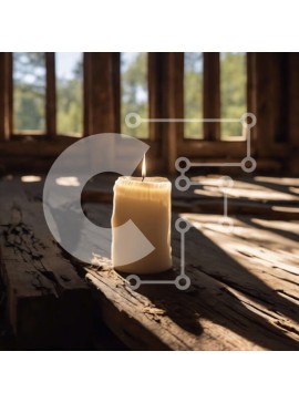 Intra Συλλεκτικό Ξύλινο Παζλ Plywood  4mm - Μοναχικό κερί σε εγκαταλελειμμένο κτήριο Σε Ξύλινο Κουτί - Διαστάσεις Puzzle: 10x10 cm – 25 κομμάτια