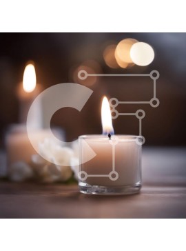 Σετ των 2 Intra Συλλεκτικό Ξύλινο Παζλ Plywood  4mm - Λευκά κεριά με κερί που στάζει σε ξύλινο τραπέζι Σε Ξύλινο Κουτί - Διαστάσεις: 10x10 cm – 25 κομμάτια