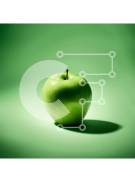 Σετ των 2 Intra Συλλεκτικό Ξύλινο Παζλ Plywood  4mm - Φρέσκο ​​και ζουμερό πράσινο μήλο σε μια ζωντανή πράσινη επιφάνεια Σε Ξύλινο Κουτί - Διαστάσεις: 10x10 cm – 25 κομμάτια