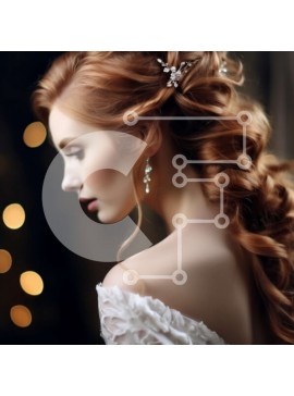 Σετ των 2 Intra Συλλεκτικό Ξύλινο Παζλ Plywood  4mm - Εκπληκτική φωτογραφία μιας νύφης με μακριά κόκκινα μαλλιά σε λευκό νυφικό Σε Ξύλινο Κουτί - Διαστάσεις: 10x10 cm – 25 κομμάτια