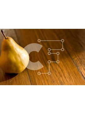 Σετ των 2 Intra Συλλεκτικό Ξύλινο Παζλ Plywood  4mm - Φρεσκοκομμένο κίτρινο αχλάδι σε ένα ρουστίκ ξύλινο τραπέζι Σε Ξύλινο Κουτί - Διαστάσεις: 10x10 cm – 25 κομμάτια