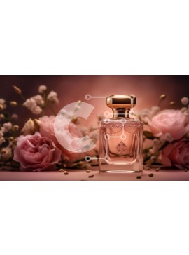 Σετ των 2 Intra Συλλεκτικό Ξύλινο Παζλ Plywood  4mm - Πολυτελής και εκλεπτυσμένη εικόνα ροζ μπουκαλιού αρώματος και τριαντάφυλλων Σε Ξύλινο Κουτί - Διαστάσεις: 10x10 cm – 25 κομμάτια