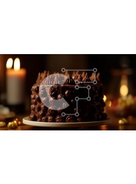 Σετ των 2 Intra Συλλεκτικό Ξύλινο Παζλ Plywood  4mm - Λαχταριστό κέικ σοκολάτας με παγωμένο σοκολάτα και κεριά Σε Ξύλινο Κουτί - Διαστάσεις: 10x10 cm – 25 κομμάτια