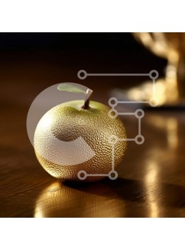 Σετ των 2 Intra Συλλεκτικό Ξύλινο Παζλ Plywood  4mm - Όμορφη εικόνα ενός χρυσού μήλου σε ένα ξύλινο τραπέζι Σε Ξύλινο Κουτί - Διαστάσεις: 10x10 cm – 25 κομμάτια