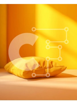 Intra Συλλεκτικό Ξύλινο Παζλ Plywood  4mm - Φωτίστε το υπνοδωμάτιό σας με ένα κίτρινο μαξιλάρι σε ένα χαρούμενο κρεβάτι Σε Ξύλινο Κουτί - Διαστάσεις Puzzle: 10x10 cm – 25 κομμάτια