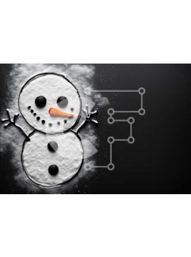Intra Συλλεκτικό Ξύλινο Παζλ Plywood  4mm - Διακόσμηση Χιονάνθρωπος με θέμα το χειμώνα Σε Ξύλινο Κουτί - Διαστάσεις Puzzle: 10x10 cm – 25 κομμάτια
