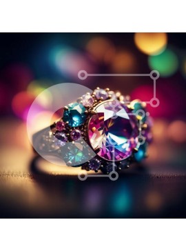 Σετ των 2 Intra Συλλεκτικό Ξύλινο Παζλ Plywood  4mm - Εκπληκτική κινηματογράφηση σε πρώτο πλάνο ενός δαχτυλιδιού με έναν πολύχρωμο πολύτιμο λίθο Σε Ξύλινο Κουτί - Διαστάσεις: 10x10 cm – 25 κομμάτια