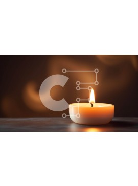 Intra Συλλεκτικό Ξύλινο Παζλ Plywood  4mm - Μονό αναμμένο κερί σε πορτοκαλί φόντο Σε Ξύλινο Κουτί - Διαστάσεις Puzzle: 10x10 cm – 25 κομμάτια