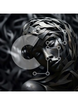 Σετ των 2 Intra Συλλεκτικό Ξύλινο Παζλ Plywood  4mm - Γυναίκα με κλειστά μάτια και μαλλιά που καλύπτουν το πρόσωπο με μαύρο φόρεμα Σε Ξύλινο Κουτί - Διαστάσεις: 10x10 cm – 25 κομμάτια