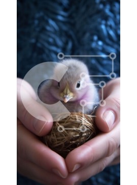 Σετ των 2 Intra Συλλεκτικό Ξύλινο Παζλ Plywood  4mm - Αξιολάτρευτη εικόνα ενός μωρού νεοσσού σε μια φωλιά Σε Ξύλινο Κουτί - Διαστάσεις: 10x10 cm – 25 κομμάτια