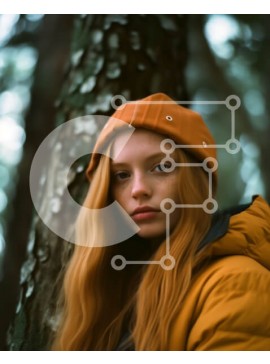 Intra Συλλεκτικό Ξύλινο Παζλ Plywood  4mm - Όμορφο πορτρέτο μιας νεαρής γυναίκας στο δάσος Σε Ξύλινο Κουτί - Διαστάσεις: 10x10 cm – 25 κομμάτια