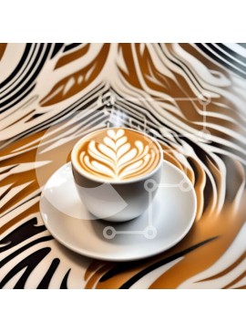 Σετ των 2 Intra Συλλεκτικό Ξύλινο Παζλ Plywood  4mm - Κομψό φλιτζάνι καφέ με μοναδικό σχέδιο Zebra Σε Ξύλινο Κουτί - Διαστάσεις: 10x10 cm – 25 κομμάτια