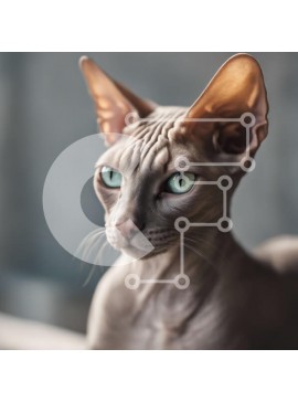 Intra Συλλεκτικό Ξύλινο Παζλ Plywood  4mm - Γκρίζα γάτα με μπλε μάτια κοιτάζοντας απευθείας την κάμερα Σε Ξύλινο Κουτί - Διαστάσεις: 10x10 cm – 25 κομμάτια