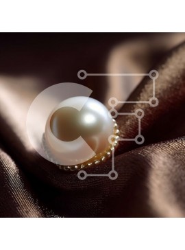 Σετ των 2 Intra Συλλεκτικό Ξύλινο Παζλ Plywood  4mm - Κομψή εικόνα από κοντά με λευκό μαργαριτάρι σε καφέ σατέν ύφασμα Σε Ξύλινο Κουτί - Διαστάσεις: 10x10 cm – 25 κομμάτια