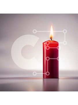 Intra Συλλεκτικό Ξύλινο Παζλ Plywood  4mm - Εκπληκτική εικόνα ενός κόκκινου κεριού σε ένα τραπέζι Σε Ξύλινο Κουτί - Διαστάσεις Puzzle: 10x10 cm – 25 κομμάτια