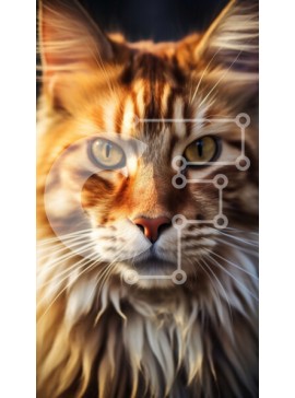 Σετ των 2 Intra Συλλεκτικό Ξύλινο Παζλ Plywood  4mm - Εκπληκτική κινηματογράφηση σε πρώτο πλάνο μιας χνουδωτής γάτας με λαμπερά πράσινα μάτια Σε Ξύλινο Κουτί - Διαστάσεις: 10x10 cm – 25 κομμάτια