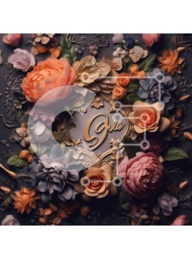 Σετ των 2 Intra Συλλεκτικό Ξύλινο Παζλ Plywood  4mm - Εκλεπτυσμένο Floral στεφάνι με διάφορα λουλούδια Σε Ξύλινο Κουτί - Διαστάσεις: 10x10 cm – 25 κομμάτια