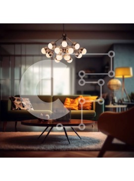 Intra Συλλεκτικό Ξύλινο Παζλ Plywood  4mm - Κομψό καθιστικό με ένα ποπ χρώμα Σε Ξύλινο Κουτί - Διαστάσεις Puzzle: 10x10 cm – 25 κομμάτια