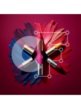 Σετ των 2 Intra Συλλεκτικό Ξύλινο Παζλ Plywood  4mm - Ζωντανά κραγιόν σε ροζ φόντο Σε Ξύλινο Κουτί - Διαστάσεις: 10x10 cm – 25 κομμάτια