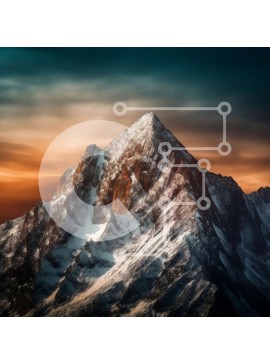 Intra Συλλεκτικό Ξύλινο Παζλ Plywood  4mm - Majestic Mountain Peaks στο ηλιοβασίλεμα Σε Ξύλινο Κουτί - Διαστάσεις: 10x10 cm – 25 κομμάτια