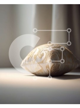 Intra Συλλεκτικό Ξύλινο Παζλ Plywood  4mm - Κομψό φλοράλ μαξιλάρι σε λευκό και χρυσό κρεβάτι Σε Ξύλινο Κουτί - Διαστάσεις Puzzle: 10x10 cm – 25 κομμάτια