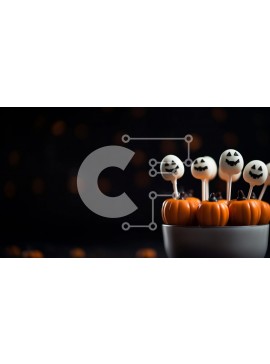 Σετ των 2 Intra Συλλεκτικό Ξύλινο Παζλ Plywood  4mm - Cake Pops σε σχήμα κολοκύθας για τη γιορτή του Halloween Σε Ξύλινο Κουτί - Διαστάσεις: 10x10 cm – 25 κομμάτια