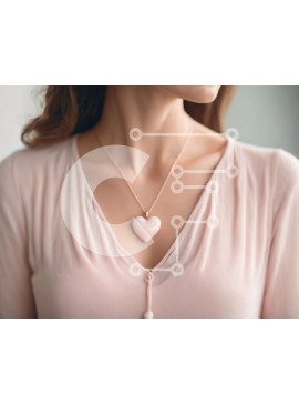 Intra Συλλεκτικό Ξύλινο Παζλ Plywood  4mm - Κομψή γυναίκα με ροζ φόρεμα με κρεμαστό κολιέ Σε Ξύλινο Κουτί - Διαστάσεις Puzzle: 10x10 cm – 25 κομμάτια