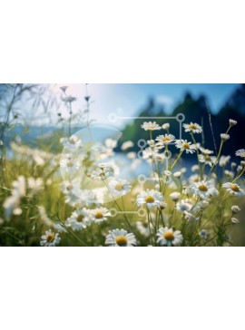 Intra Συλλεκτικό Ξύλινο Παζλ Plywood  4mm - Όμορφη εικόνα ενός χωραφιού με λευκές μαργαρίτες μια ηλιόλουστη μέρα Σε Ξύλινο Κουτί - Διαστάσεις: 10x10 cm – 25 κομμάτια