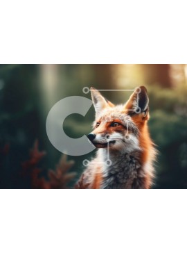 Intra Συλλεκτικό Ξύλινο Παζλ Plywood  4mm - Όμορφη εικόνα μιας κόκκινης αλεπούς σε ένα δάσος Σε Ξύλινο Κουτί - Διαστάσεις: 10x10 cm – 25 κομμάτια