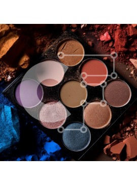 Σετ των 2 Intra Συλλεκτικό Ξύλινο Παζλ Plywood  4mm - Ζωντανή παλέτα σκιών ματιών με μπλε, μωβ και καφέ αποχρώσεις Σε Ξύλινο Κουτί - Διαστάσεις: 10x10 cm – 25 κομμάτια