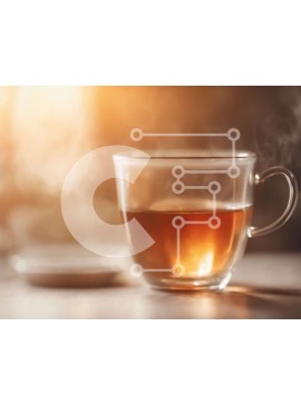 Σετ των 2 Intra Συλλεκτικό Ξύλινο Παζλ Plywood  4mm - Διαφανές γυάλινο φλιτζάνι τσάι σε ξύλινο τραπέζι Σε Ξύλινο Κουτί - Διαστάσεις: 10x10 cm – 25 κομμάτια