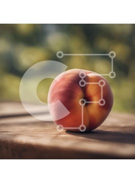 Σετ των 2 Intra Συλλεκτικό Ξύλινο Παζλ Plywood  4mm - Ώριμο ροδάκινο σε ξύλινο τραπέζι Σε Ξύλινο Κουτί - Διαστάσεις: 10x10 cm – 25 κομμάτια