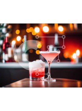 Σετ των 2 Intra Συλλεκτικό Ξύλινο Παζλ Plywood  4mm - Ποτήρια κοκτέιλ με αλκοολούχα ποτά και μπουκάλια ποτών Σε Ξύλινο Κουτί - Διαστάσεις: 10x10 cm – 25 κομμάτια