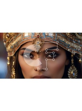 Σετ των 2 Intra Συλλεκτικό Ξύλινο Παζλ Plywood  4mm - Εκπληκτική Ινδή με παραδοσιακή κόμμωση και Μπίντι Σε Ξύλινο Κουτί - Διαστάσεις: 10x10 cm – 25 κομμάτια