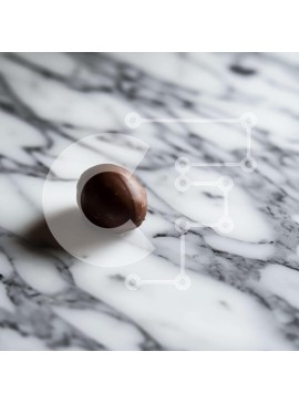 Σετ των 2 Intra Συλλεκτικό Ξύλινο Παζλ Plywood  4mm - Σοκολατένια μπάλα σε μαρμάρινο τραπέζι Σε Ξύλινο Κουτί - Διαστάσεις: 10x10 cm – 25 κομμάτια