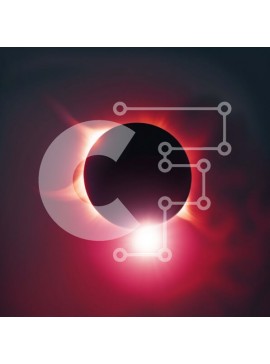 Intra Συλλεκτικό Ξύλινο Παζλ Plywood  4mm - Ασπρόμαυρη Εικόνα Έκλειψης Ηλίου με Ορατό Στέμμα Ήλιου Σε Ξύλινο Κουτί - Διαστάσεις Puzzle: 10x10 cm – 25 κομμάτια