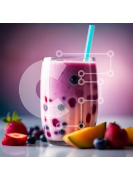 Σετ των 2 Intra Συλλεκτικό Ξύλινο Παζλ Plywood  4mm - Δροσιστικό τσάι με φούσκα με φρέσκα φρούτα Σε Ξύλινο Κουτί - Διαστάσεις: 10x10 cm – 25 κομμάτια