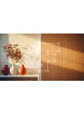 Intra Συλλεκτικό Ξύλινο Παζλ Plywood  4mm - Εσωτερικό δωμάτιο με ξύλινη πόρτα, λουλούδια και περσίδες παραθύρων Σε Ξύλινο Κουτί - Διαστάσεις Puzzle: 10x10 cm – 25 κομμάτια