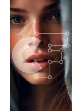 Intra Συλλεκτικό Ξύλινο Παζλ Plywood  4mm - Όμορφο πορτρέτο μιας νεαρής γυναίκας που φορά ένα γκρι κουκούλα Σε Ξύλινο Κουτί - Διαστάσεις Puzzle: 10x10 cm – 25 κομμάτια